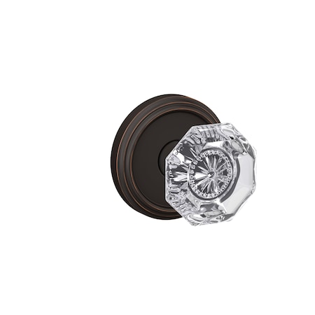 Schlage Residential Schlage Custom Alexandria Glass Knob with Indy Rose Non Turning Double Dummy Pair Aged Bronze FC172ALX716IND
