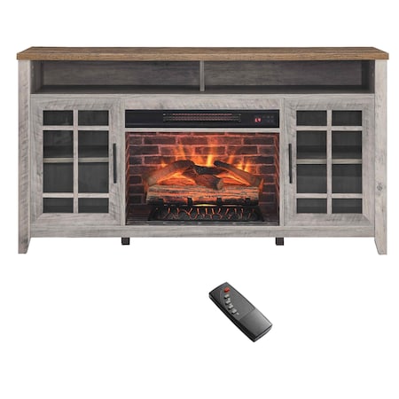 Edendirect 55 in. Freestanding Electric Fireplace Inserts Heater in Gray ZR-W1769132643