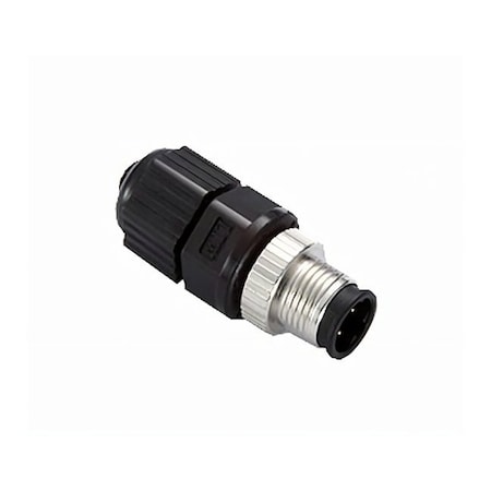 Moxa M12 D-coded connector, quickon type, 4-pin male, IP67-rated M12D-4PMM-IP67