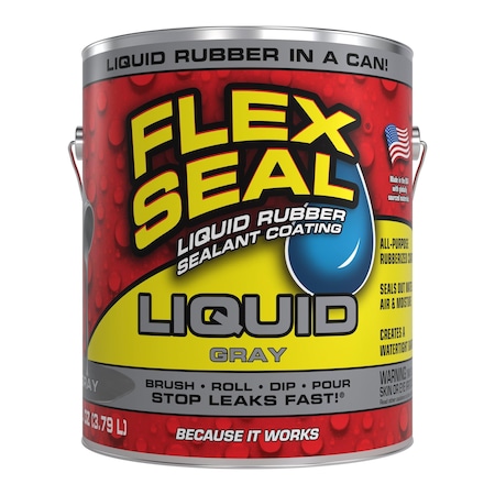 Flex Seal Flex Seal Liquid 1 gallon Gray, 1 gal, Gray, Rubber Base FSLFSGRYR01
