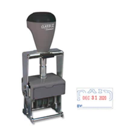 Shachihata SelfInking Line Dater Paid HeavyDuty BlueRed XST40312