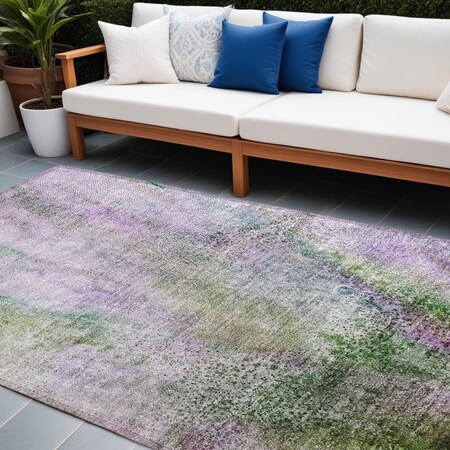 Homeroots 9' X 12' Purple Abstract Washable Non Skid Indoor Outdoor Area Rug 559611