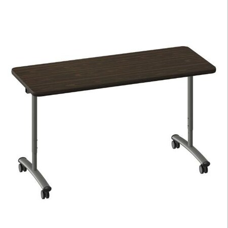 Correll Rectangle Premium Sit To Stand HPL Flip Top Table, 60 in W, 28 in to 38 in H, Particleboard Top FTS2460-01-14-01