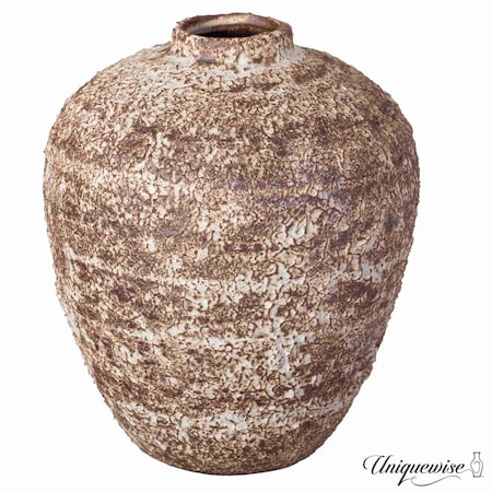 Uniquewise 6ft Textured Vintage Inspired Ceramic Vase Perfect for Displaying Faux Flowers & Branches, Brown QI004791.S