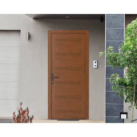 Vdomdoors Front Exterior Prehung Metal-Plastic Door, Manux 8111 Walnut, Office Commercial and Residential Doo MANUX8111EXD-WLN-W36xH80-RH