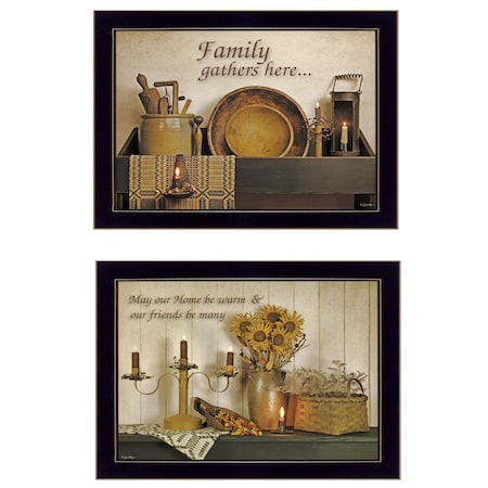 Homeroots Set Of Two May Our Hearts Be warm 3 Black Framed Print Kitchen Wall Art, 2PK 407114