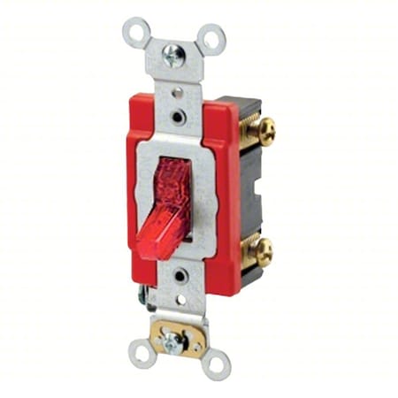 Leviton AC Quiet Switch, Red, 4.1 in H 1221-PLR