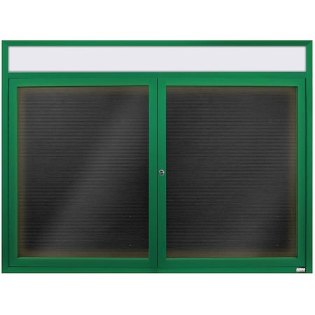Aarco Illuminated Enclosed Letter Board Directory w/ Powder Coated Green Al Frame and Header, 36''Hx48''W ADC3648HIG