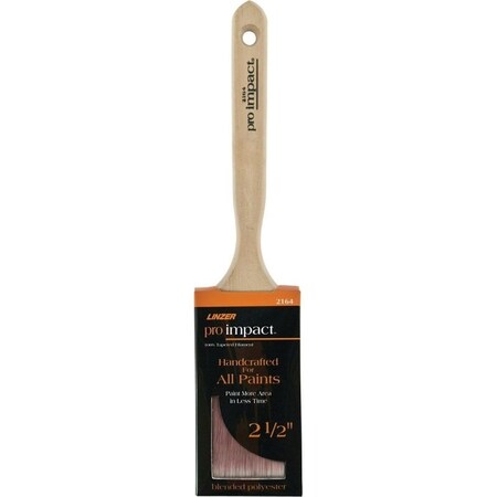 Linzer WC Paint Brush, Natural, Wood Handle, 2-1/2 in W, Flat Brush, 2-3/4 in L Bristle 2164-2.5