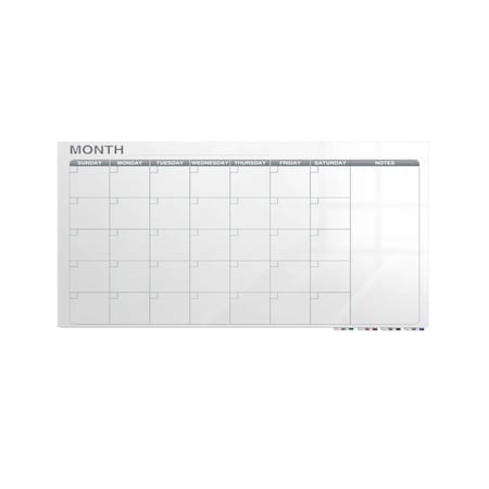 Ghent Calendar Aria Low Profile Glassboard, 1 Month Calendar, Magnetic, 4'H x 6'W GRPARIASM31M-46