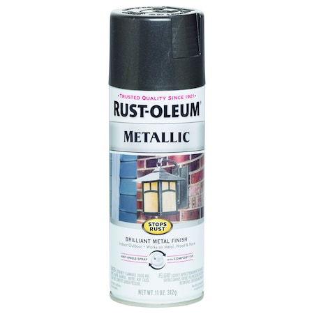 Rust-Oleum Rust Preventative Spray Paint, Charcoal, Metallic, Solvent, 11 Oz 244228