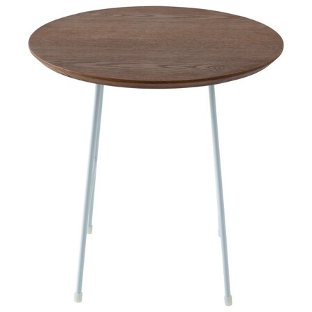 Leisuremod Round 19.7 in W, 19.3 in L, MDF/Stainless Steel, Walnut RSW-19WN