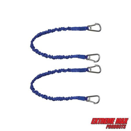 Extreme Max 3006.2906 BoatTector High-Strength Line SnubberStorage Bungee Value-24" w Medium Hooks Blue 3006.2906