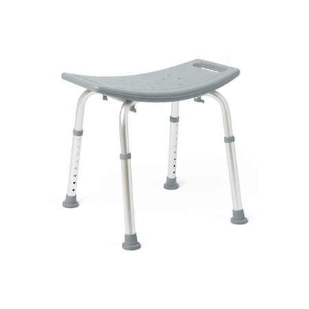 Medline Shower Chair without Back, 13.75in-20.5in Seat Height, 400 lb. Weight Capacity G2-201KRX1