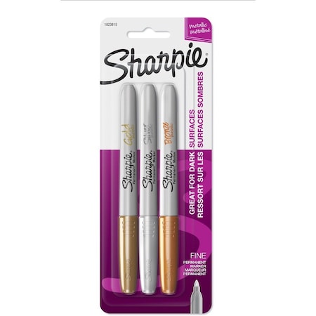 Sharpie Gold, Silver, Bronze Metallic Permanent Markers, 3 PK 1823815