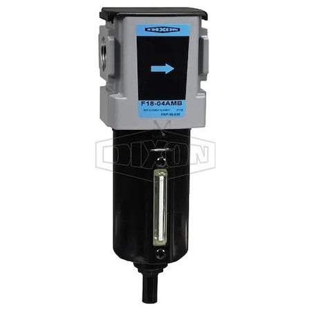 Dixon Wilkerson by Compact Airline Particulate Filter with Sight Glass, 1/4 in NPT/BSPP-G Port F18-02MMB