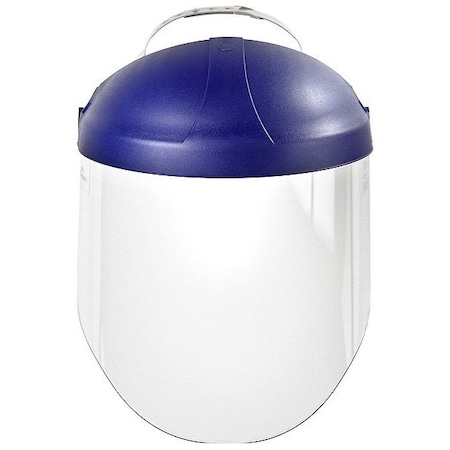 3M Ratchet Headgear with Clear Polycarbonate Faceshield, Uncoated, 9 in Visor Height, Blue 82783