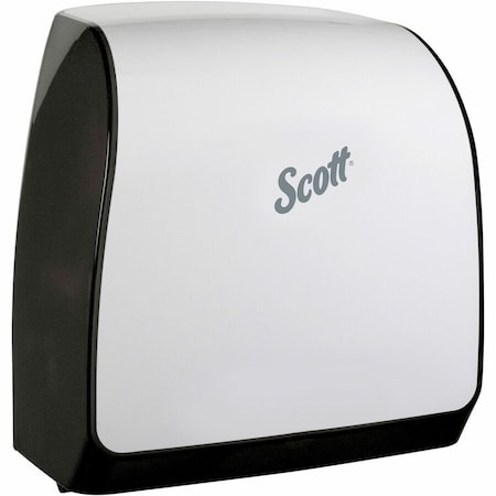 Scott Slimroll Manual Towel Dispenser, White, for Scott Orange Core Towels, 12.65" x 13.02" x 7.18" 47091