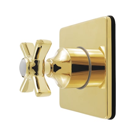 Kingston Brass Single-Handle Six-Way Diverter Valve with Square Trim Kit, Polished Brass KS4042ZX
