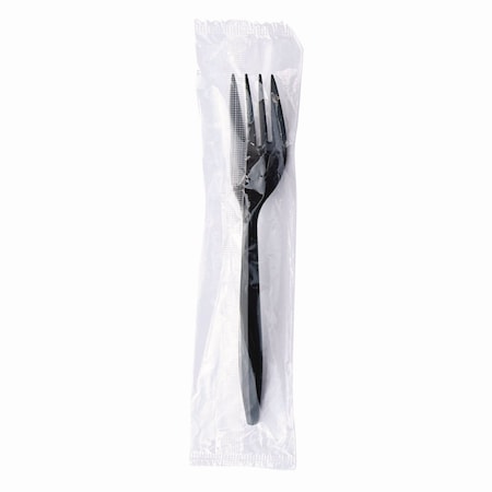 Boardwalk Mediumweight Wrapped Polypropylene Cutlery, Fork, Plastic, Black, PK1000 BWKFORKBLPPIW