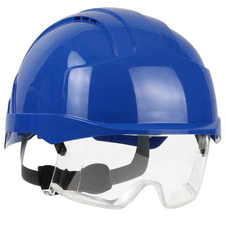 Jsp Type I, Vented Industrial Safety Helmet w/Lightweight ABS Shell, Integrated ANSI Z87.1 Eye Protection 280-EVLV-50B