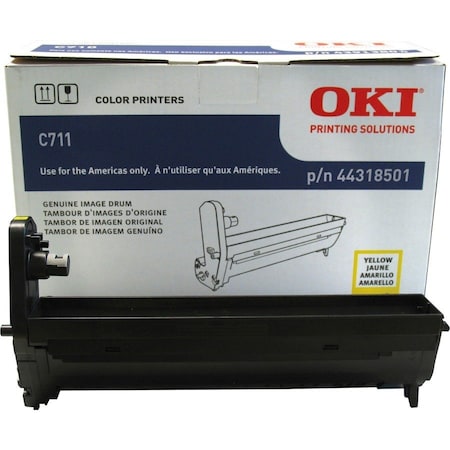 Oki Laser Printer Cartridge, Okidata C711 Yellow Image Drum Type C16 30K 44318501