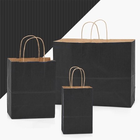 Nashville Wraps Black Shadow Stripe Kraft Bag Assortment, 125PK 12SSABK