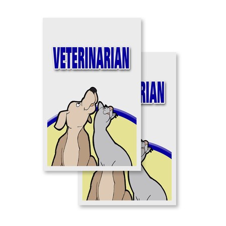 Signmission Veterinarian, Vinyl Decals Only 24 Inch x 36 Inch, Vinyl Decal, 2PK DSB-2436-2PACK-Veterinarian
