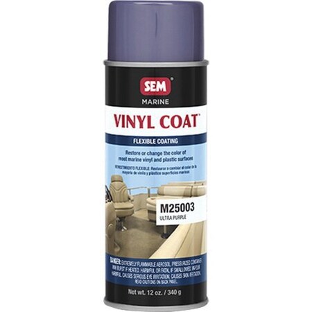 Sem Vinyl Coat Flexible Coating, 16 oz Aerosol Can, Ultra Purple, 24 hr Curing, Aerosol M25003