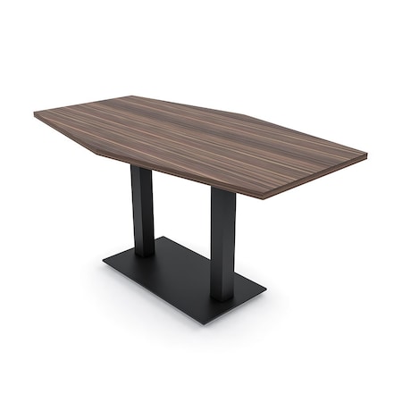 Skutchi Designs Hexagon Conference Table With Power Unit, 36 in W, 60 in L, Brown HAR-HEX.IR-36X60-DOU.BK-H3041-NA