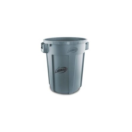 Libman Commercial 32 Gallon Trash Can Gray, 6PK 1572