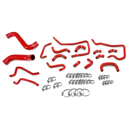 Hps Performance Silicone Radiator, Heater and Ancillary Coolant Hose Kit, Red,  57-1813-RED