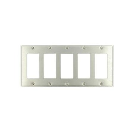 Leviton Decora/GFCI 5-Gang Wallplate Brass 84423-40