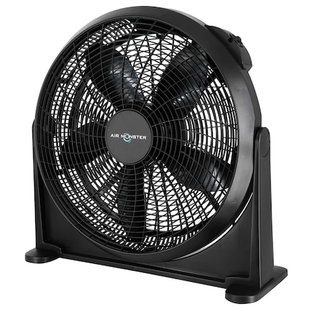 Air Monster 20 Inch Air Circulator Wall Mountable 3 Speed Fan in Black 15880