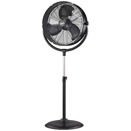 Powerzone PowerZone FES50-T2 Pedestal Fan with Drum/Stand, 3-Blade, 3-Speed, 120 V, Black FES50-T2
