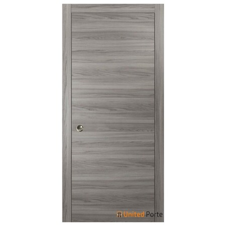 Sartodoors Sliding French Pocket Door with, Planum 0010 Ginger Ash, Kit Trims Rail Hardware, Solid Wood Interi PLANUM0010PD-GA-2496