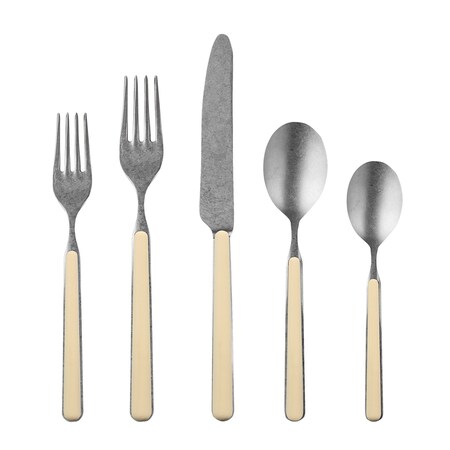 Mepra Fantasia Pewter Flatware Set - 5 Pieces - Sesame 10D622005P