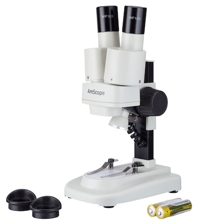 Amscope IQCrew by SE100 Kid's Portable Battery-Powered Binocular Stereo Microscope 10X-20X w/LED Light SE100X-LED