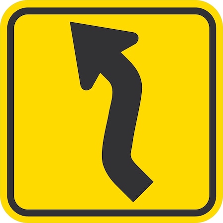 Lyle W1-4R, Right Reverse Curve Symbol, 12x12, High Intensity Prismatic, Yellow G-2079-HI_12x12