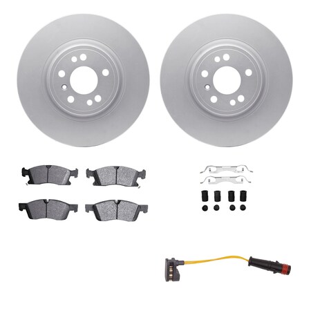 Dynamic Friction Co DFC GEOSPEC Coated Rotor- Heavy Duty Brake Pad includes Hardware and Sensor 4422-63001