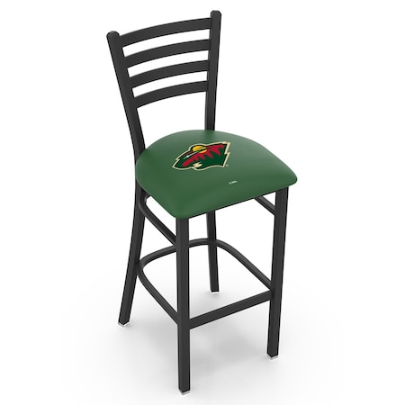 Holland Bar Stool Co 25" Blk Wrinkle Minnesota Wild Stationary Counter Stool, Ladder Back L00425MinWld