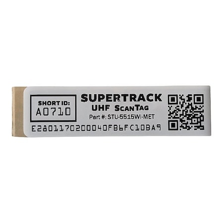 Supertrack RFID + QR Code Asset Tag, PK10 STU-5515WI-MET-10PK