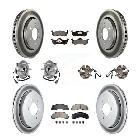 Transit Auto Front Rear Hub Bearing Coated Brake Rotor Pads Kit 10Pc For Ford Expedition Lincoln RWD KBB-126217