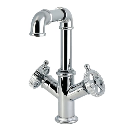 Kingston Brass Two-Handle Single-Hole Bathroom Faucet with Push Pop-Up Drain, Polished Chrome LS6301CG