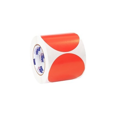 Bubblefast 4'' Fluorescent Red Inventory Circle Labels BFDL615G