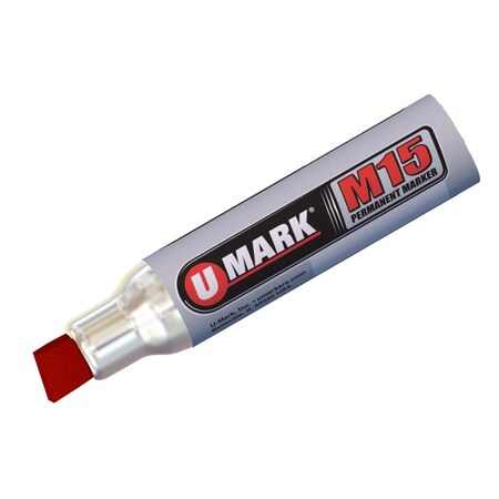 U-Mark Permanent Marker, Broad Tip, Red, PK12 11504