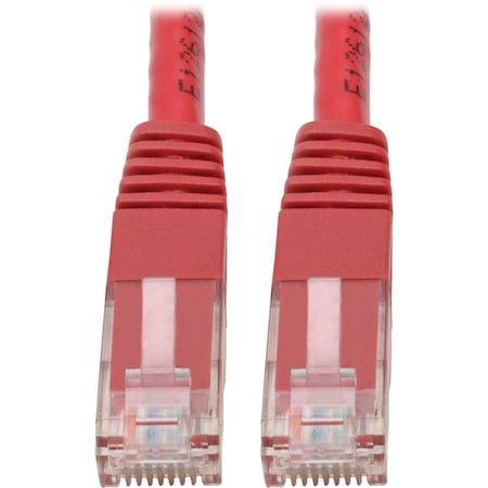 Eaton Tripp Lite Series Cat6 Gigabit Molded UTP Ethernet Cable RJ45 M/M, PoE, Red, 15 ft. 4.57 m N200-015-RD