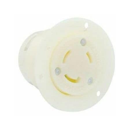 Leviton Locking Receptacle, L5-15R, 15 A, 125V AC, Single Phase, 2 Pole, Flush Mount, Screw Terminals 4715-C