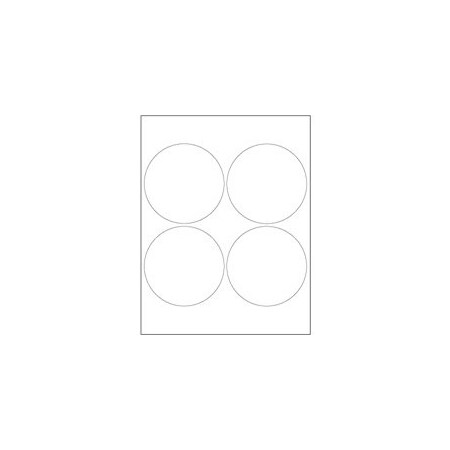 Bubblefast 4'' Glossy White Circle Laser Labels-4 Labels per Sheet BFLL305