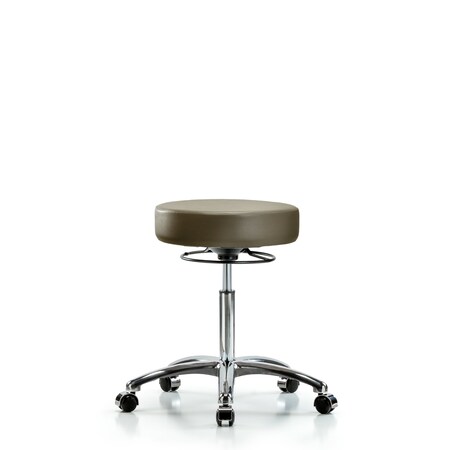 Blue Ridge Ergonomics Vinyl Stool, Chrome, Med Bench, Casters, Royal BR-VMBSO-CR-NF-CC-8809